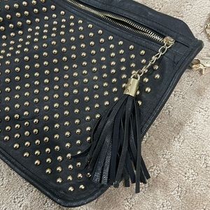 Faux Leather Studded Rocker Chic Crossbody Bag